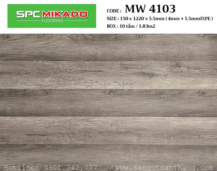 Sàn nhựa hèm khóa 4mm SPC đế cao su MW-4103 1 Sàn nhựa hèm khóa 4mm SPC đế cao su MW-4103