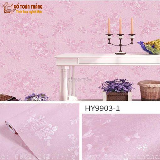 Decal dán tường hoa lá hồng HY9903-1