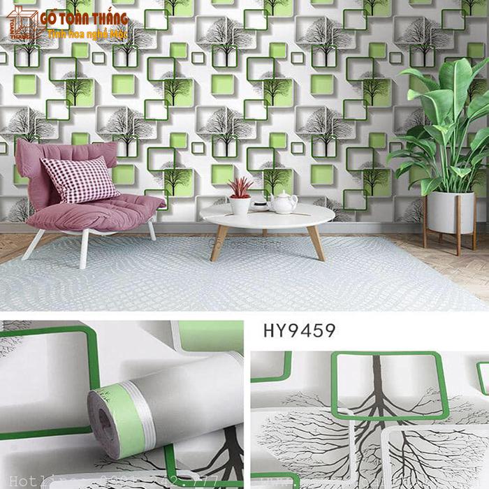 Decal dán tường ô vuông 3D HY-9459 1 Decal dán tường ô vuông 3D HY-9459