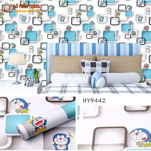 Decal dán tường Doremon + ô vuông HY-9442