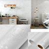 Decal dán tường hoa lá trắng