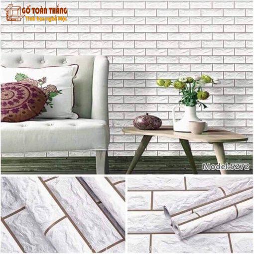 Decal dán tường vân gạch trắng 5272
