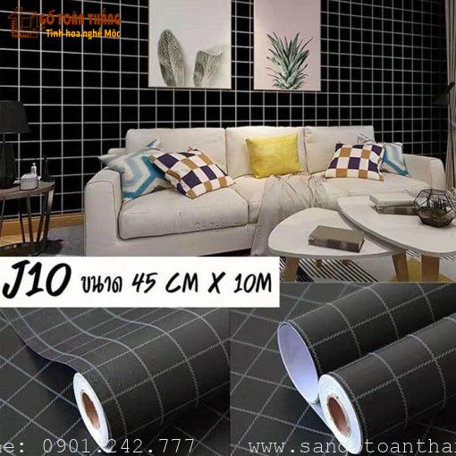Decal dán tường xám ô vuông J10
