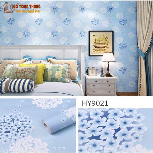 Decal dán tường hoa anh đào xanh da trời HY-9021