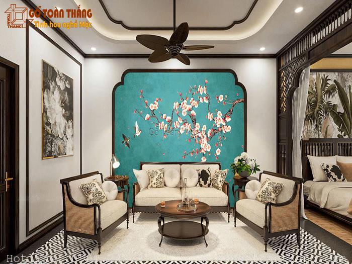 Giấy dán tường quận 8 - Phong cách Indochine 02