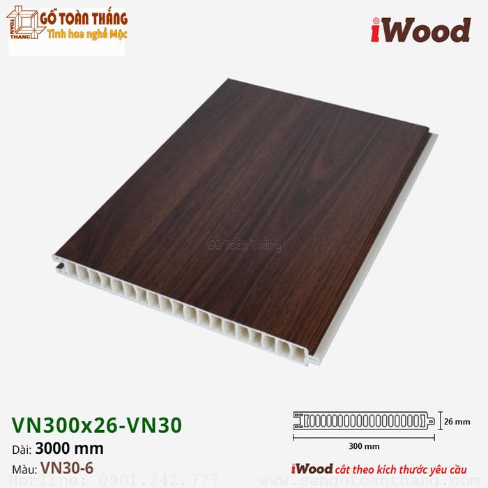 Vách ngăn nhựa 2 mặt Iwood VNx300x26-VN30 Walnut 1 Vách ngăn nhựa 2 mặt Iwood VNx300x26-VN30 Walnut