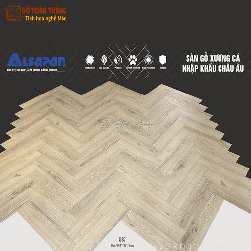 Sàn gỗ xương cá Alsapan 10mm 587