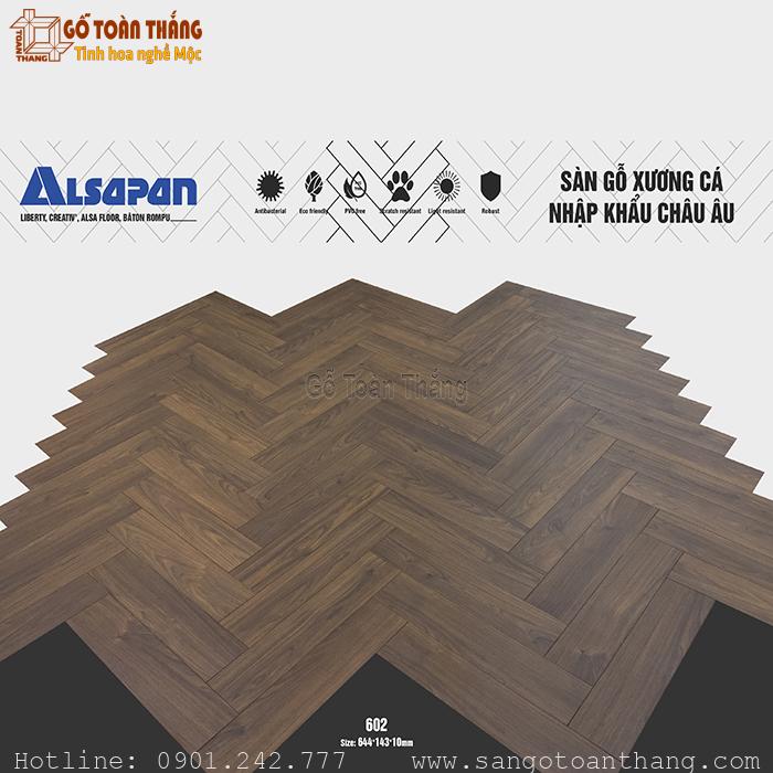 Sàn gỗ xương cá Alsapan 10mm 602 1 Sàn gỗ xương cá Alsapan 10mm 602