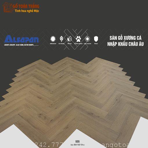 Sàn gỗ xương cá Alsapan 10mm 606