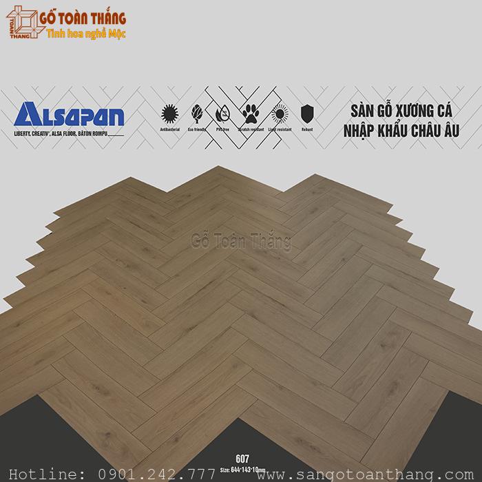 Sàn gỗ xương cá Alsapan 10mm 607 1 Sàn gỗ xương cá Alsapan 10mm 607