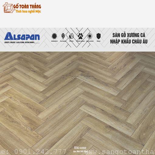 Sàn gỗ xương cá Alsapan 12mm 514
