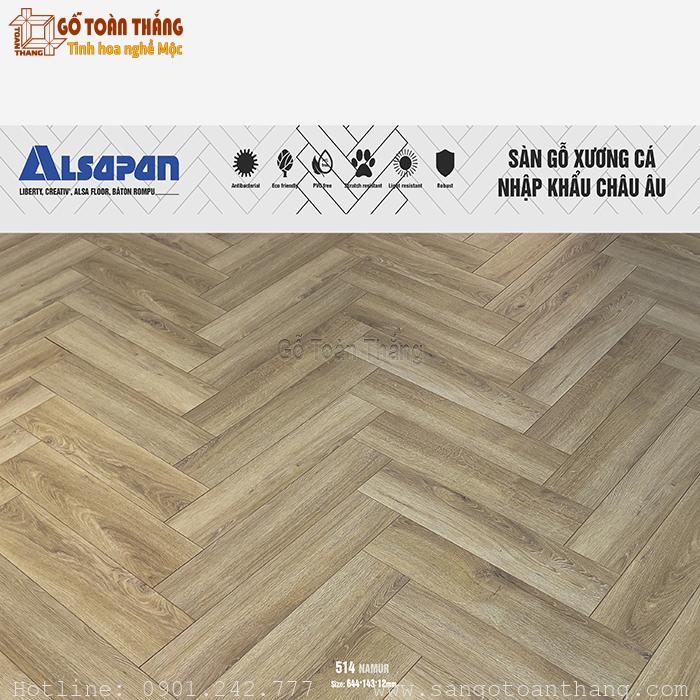 Sàn gỗ xương cá Alsapan 12mm 514 1 Sàn gỗ xương cá Alsapan 12mm 514