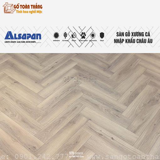 Sàn gỗ xương cá Alsapan 12mm 578
