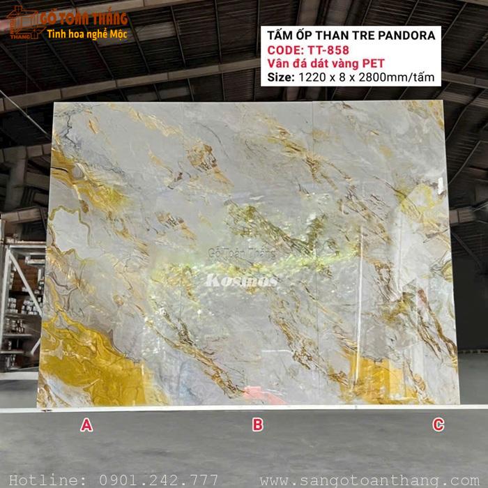 Tấm than tre 8mm vân đá dát vàng TT-858 1 Tấm than tre 8mm vân đá dát vàng TT-858