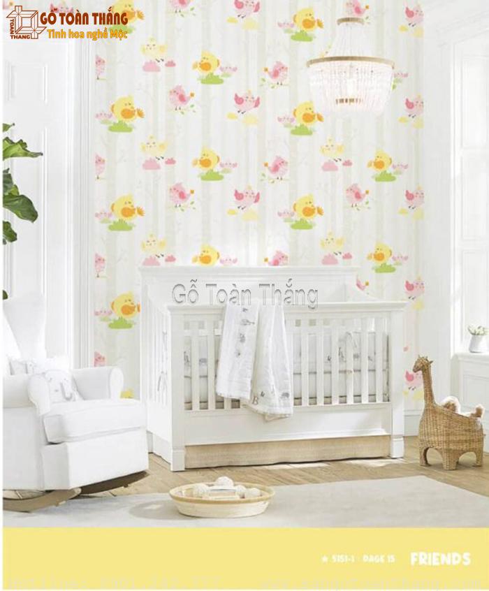 Mẫu giấy dán tường phòng ngủ trẻ em Friends 5151-1 Mẫu giấy dán tường phòng ngủ trẻ em Friends 5151-1