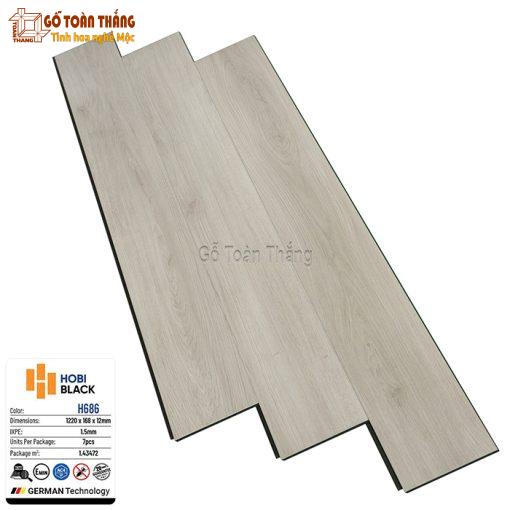 Sàn gỗ Hobi Black cốt đen 12mm HB-686