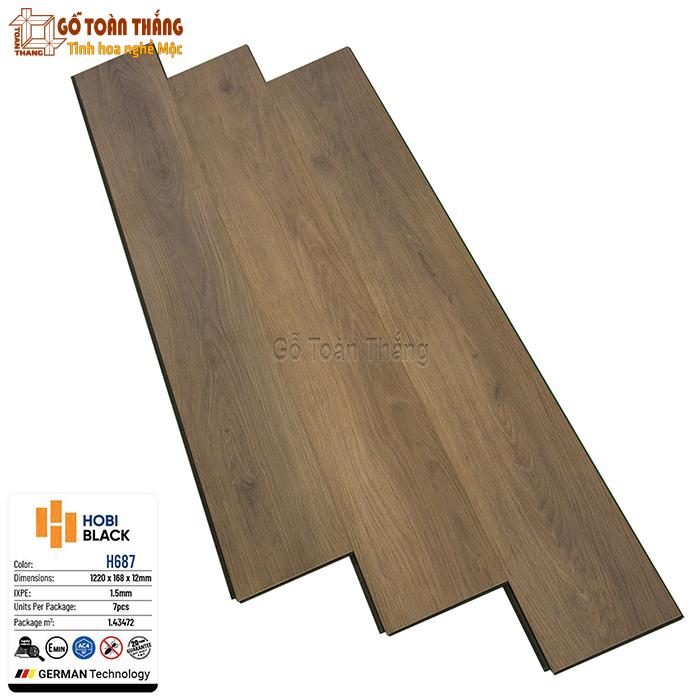 Sàn gỗ Hobi Black cốt đen 12mm HB-687 1 Sàn gỗ Hobi Black cốt đen 12mm HB-687