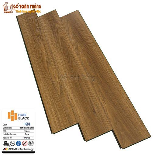 Sàn gỗ Hobi Black cốt đen 12mm HB-681