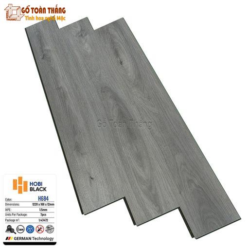 Sàn gỗ Hobi Black cốt đen 12mm HB-684
