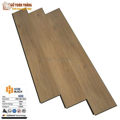 Sàn gỗ Hobi Black cốt đen 12mm HB-688