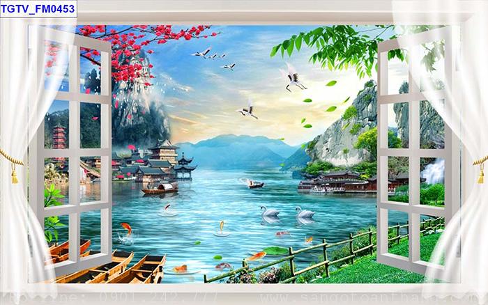 Giấy dán tường Quận 11 in 3D phong cảnh thiên nhiên 05