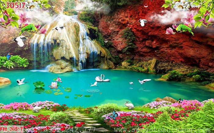 48+ Mẫu tranh 3d dán tường phòng khách đẹp, sang trọng 44