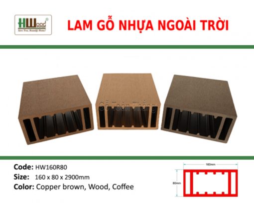 Thanh lam gỗ nhựa Hwood HW160R80