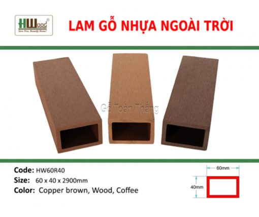 Thanh lam gỗ nhựa Hwood HW60R40