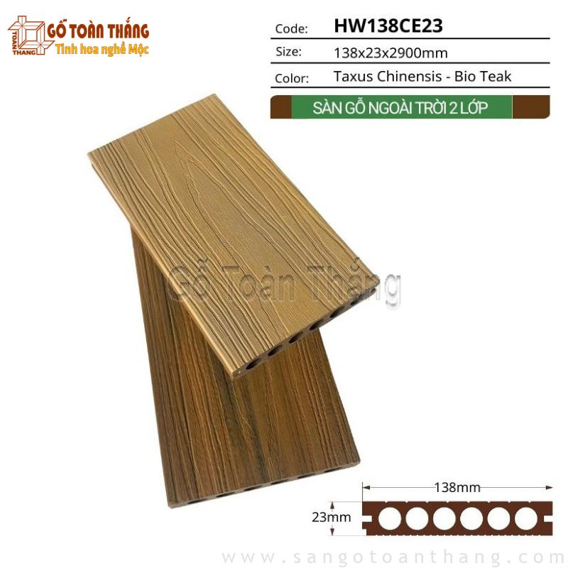 Sàn gỗ nhựa ngoài trời 2 da Hwood HW138CE23 Taxus Chinensis 1 Sàn gỗ nhựa ngoài trời 2 da Hwood HW138CE23 Taxus Chinensis
