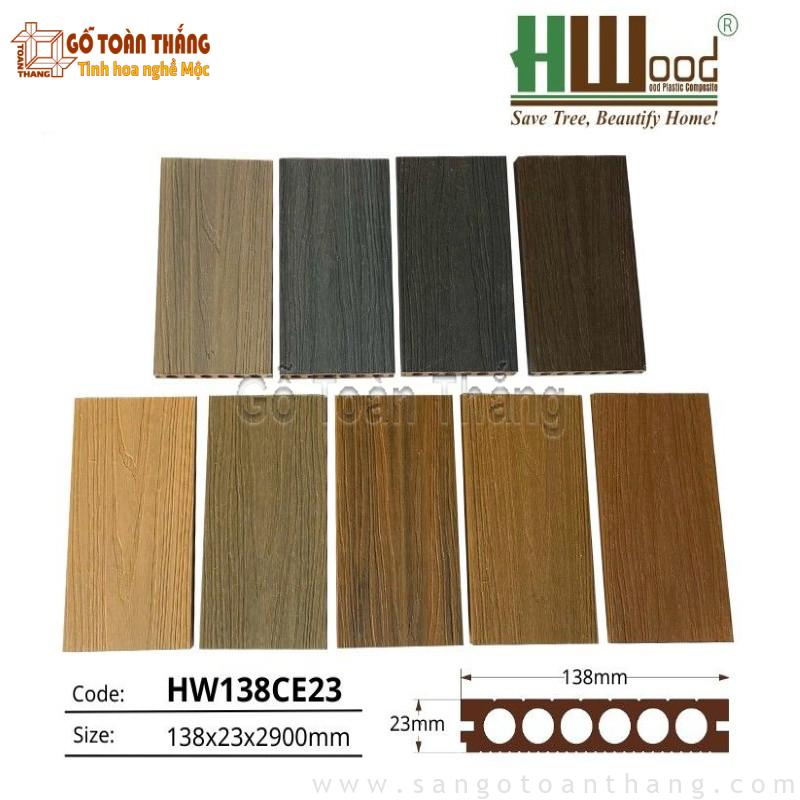 Sàn gỗ nhựa ngoài trời 2 da Hwood HW138CE23 Walnut 2 Sàn gỗ nhựa ngoài trời 2 da Hwood HW138CE23 Walnut - Ảnh 2