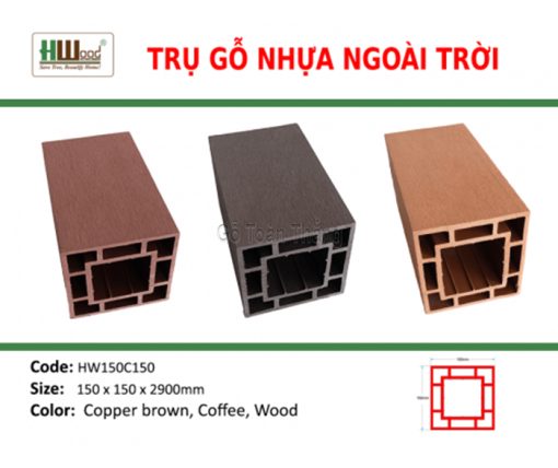 Trụ Pergola gỗ nhựa Hwood HW150C150
