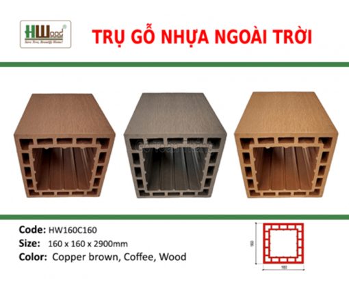 Trụ Pergola gỗ nhựa Hwood HW160C160