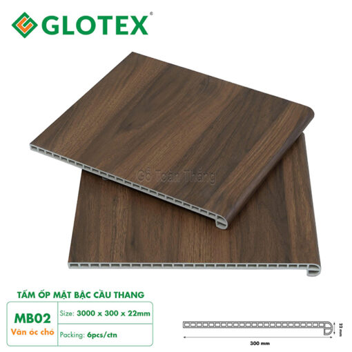 Mặt bậc cầu thang nhựa giả gỗ Glotex MB-02
