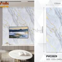 Tấm nhựa giả đá dát vàng Kosmos PVC2029 5
