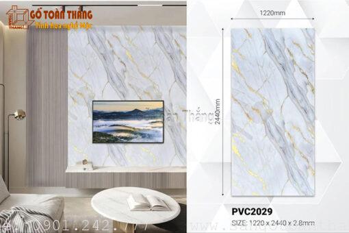 Tấm nhựa giả đá dát vàng Kosmos PVC2029 - Hình ảnh 3