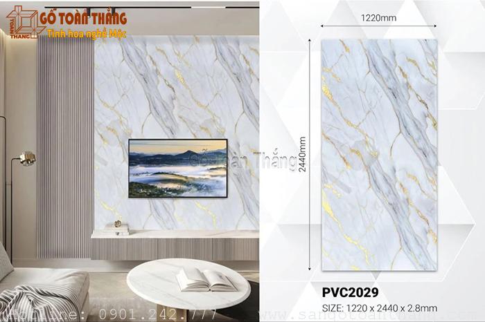 Tấm nhựa giả đá dát vàng Kosmos PVC2029 3 Tấm nhựa giả đá dát vàng Kosmos PVC2029 - Ảnh 3