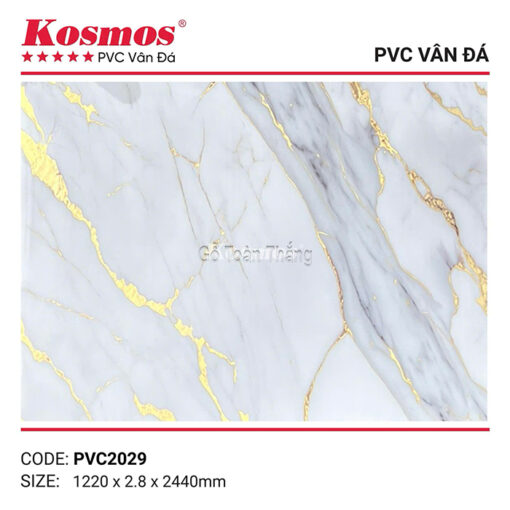 Tấm nhựa giả đá dát vàng Kosmos PVC2029