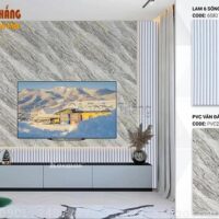 Tấm nhựa giả đá dát vàng Galawood PVC235 3