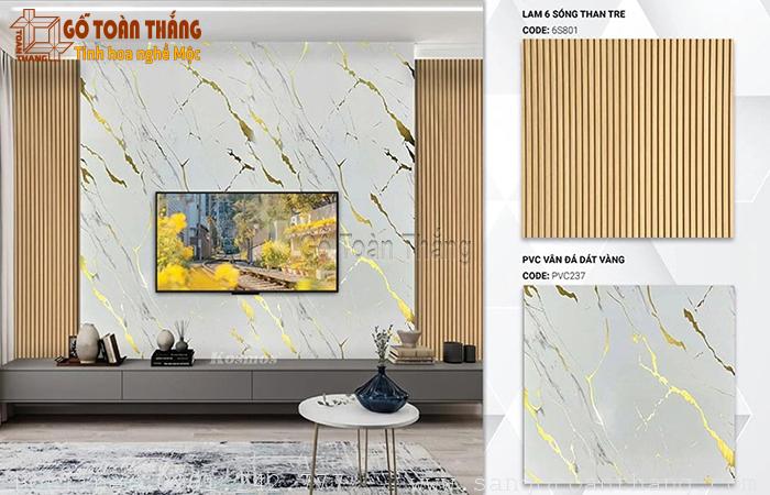 Tấm nhựa giả đá dát vàng Galawood PVC237 3 Tấm nhựa giả đá dát vàng Galawood PVC237 - Ảnh 3