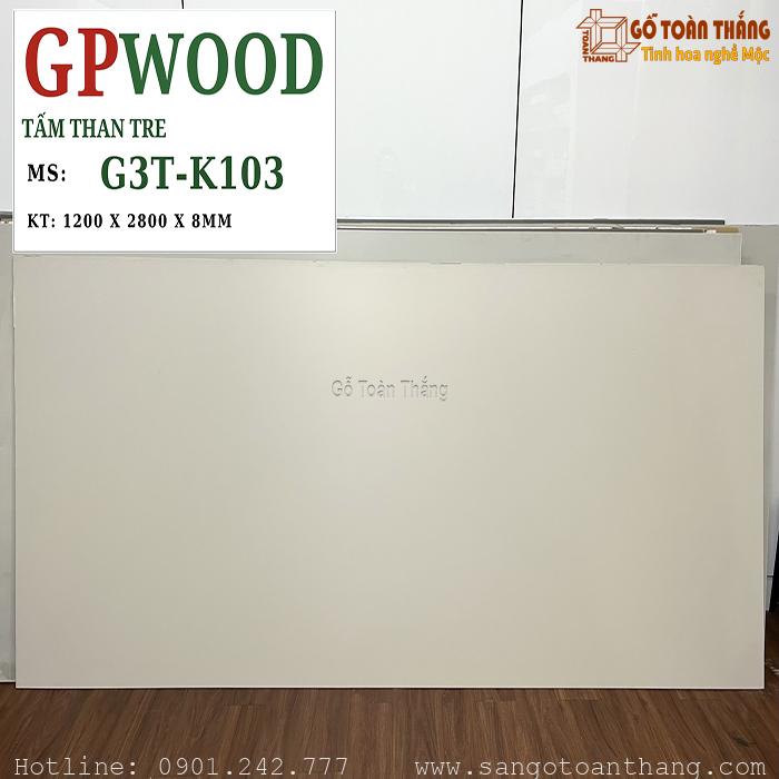 Tấm than tre đơn sắc trắng ngà 8mm GPwood G3T-K103 1 Tấm than tre đơn sắc trắng ngà 8mm GPwood G3T-K103