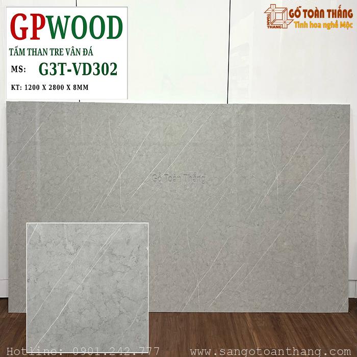 Tấm than tre vân đá 8mm GPwood G3T-VD302 1 Tấm than tre vân đá 8mm GPwood G3T-VD302