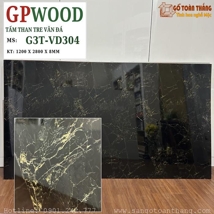Tấm than tre vân đá đen 8mm GPwood G3T-VD304 1 Tấm than tre vân đá đen 8mm GPwood G3T-VD304