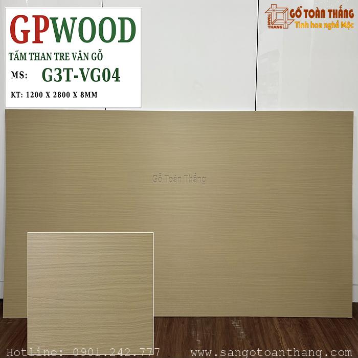 Tấm than tre vân gỗ 8mm GPwood G3T-VG04 1 Tấm than tre vân gỗ 8mm GPwood G3T-VG04
