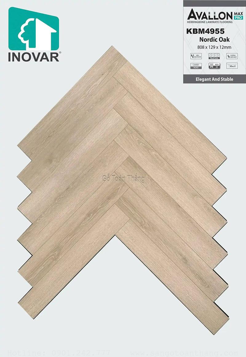 Sàn gỗ INOVAR 12mm xương cá KBM4955 1 Sàn gỗ INOVAR 12mm xương cá KBM4955