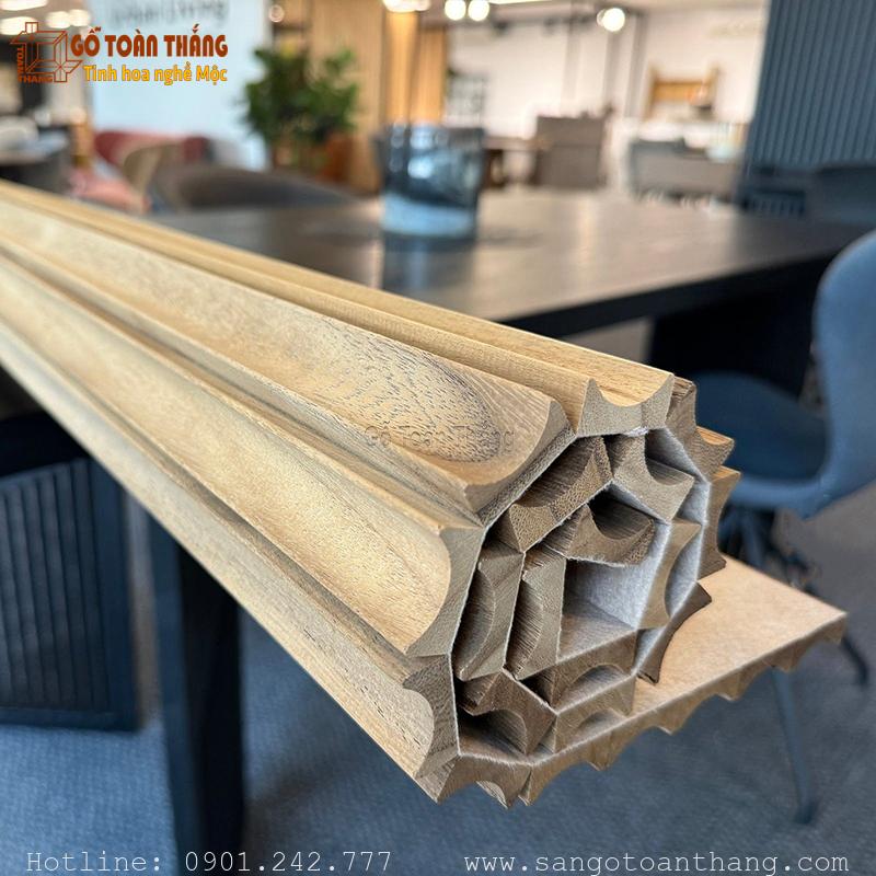 Tấm lam sóng bán nguyệt uốn cong gỗ tự nhiên