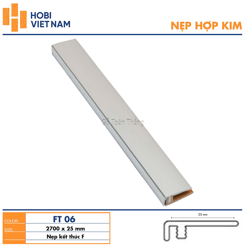 Nẹp F hợp kim kết thúc sàn FT 06 1 Nẹp F hợp kim kết thúc sàn FT 06