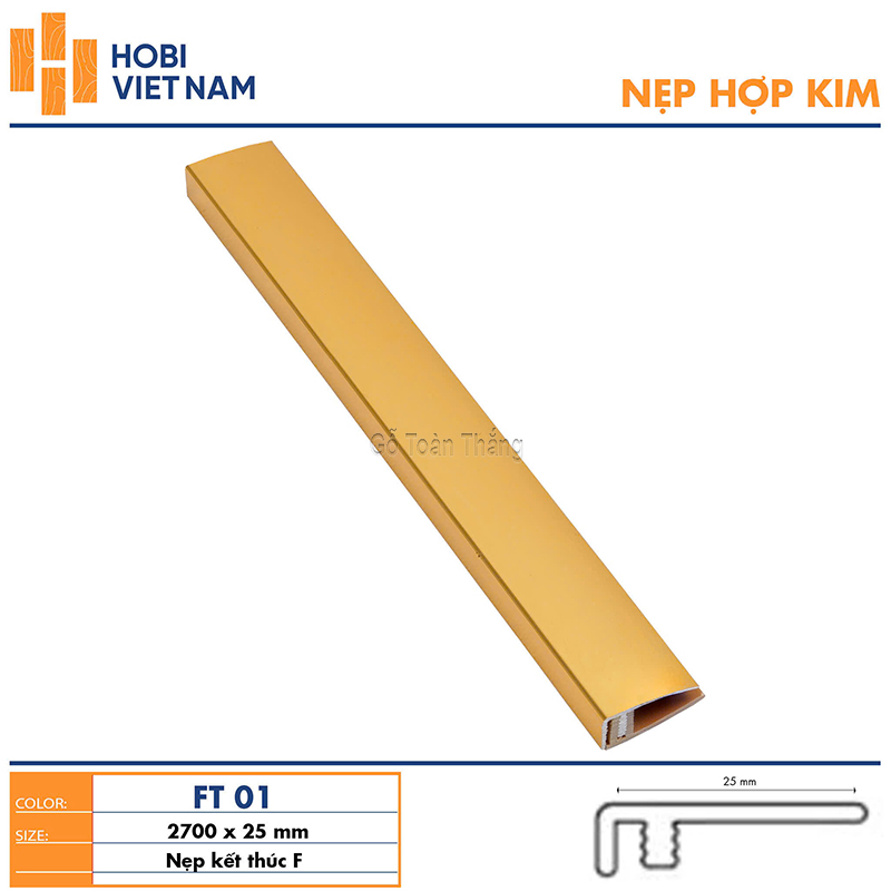 Nẹp F hợp kim kết thúc sàn FT 01 1 Nẹp F hợp kim kết thúc sàn FT 01