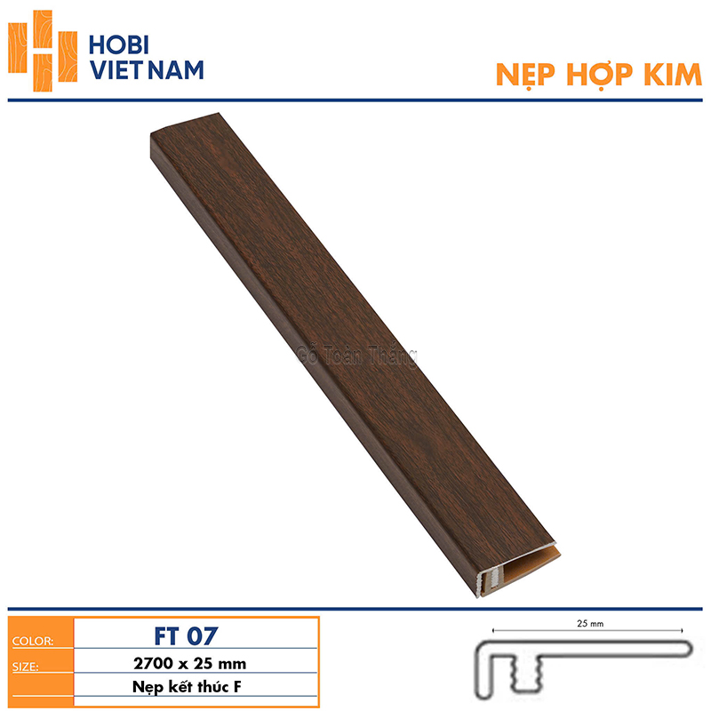 Nẹp F hợp kim kết thúc sàn FT 07 1 Nẹp F hợp kim kết thúc sàn FT 07