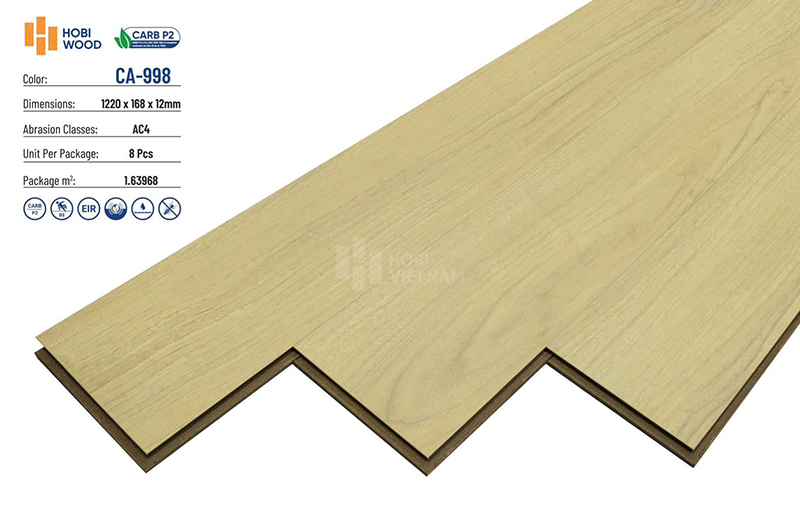 Sàn gỗ Hobi Carb 12mm CA-998 2 Sàn gỗ Hobi Carb 12mm CA-998 - Ảnh 2