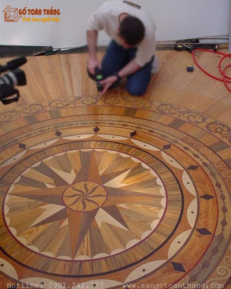 Thi công Sàn gỗ Nghệ thuật cần thợ chuyên môn cao
